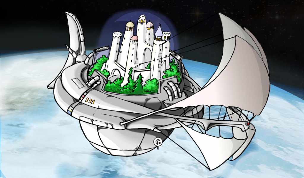 La fortezza volante di Detha prima della Caduta